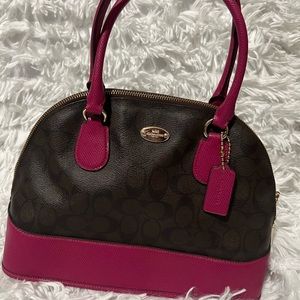 Coach Signature Canvas Brown/Pink Satchel